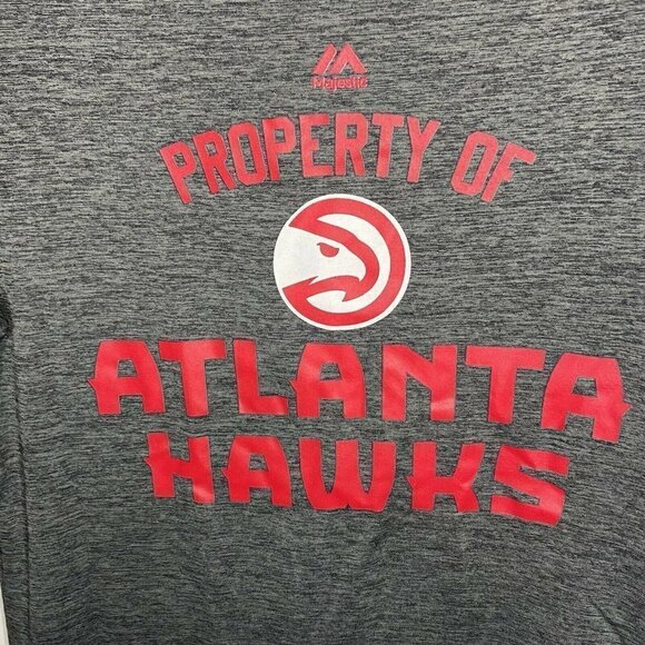 Atlanta Hawks Gray Jersey Knit T-Shirt Mens Small Logo - Picture 2 of 4